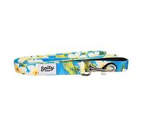 Salty Paws - Correa para perro con estampado floral, asa acolchada para perros pequeños, medianos y grandes a juego (grande de 6 pies para perros de 50 a 100 libras, color azul Plumeria)