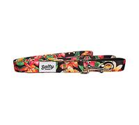 Salty Paws - Correa para perro con estampado floral, asa acolchada para perros pequeños, medianos y grandes a juego (grande de 6 pies para perros de 50 a 100 libras, color negro floral)