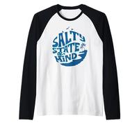 Salty State of Mind Design for Beach and Ocean Lovers Camiseta Manga Raglan
