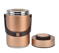 Saluaqui Al Vacío de 2,3 L, Contenedor de Alimentos Aislado de Acero Inoxidable 304 para Adultos, Caja Térmica a Prueba de Triple Capa para Viajes de Trabajo, Color Rojo (GOLD)