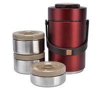 Saluaqui Al Vacío de 2,3 L, Contenedor de Alimentos Aislado de Acero Inoxidable 304 para Adultos, Caja Térmica a Prueba de Triple Capa para Viajes de Trabajo, Color Rojo (rojo)