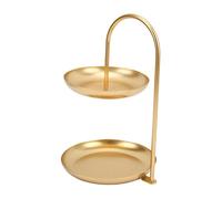 Saluaqui Bandeja de Frutas de Estilo Nordic Style 2 para el Hogar y la oficina: Pantalla de Bocadillos de Metal Dorado de Gran Capacidad con Brillo a Todo Color y Diseño Elegante