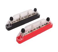 Saluaqui Bloque de Distribución de Energía Terminal con Pernos M6 y Barra de Bus de Tornillo M4, 48V 150a para Automóvil, Bote, RV - Incluye Placa de Latón, 4 M6 y 6 M4 Tornillos (4 espárragos M6, 6