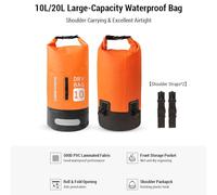 Saluaqui Bolsa Seca a Prueba de Agua con Cierre Seguro de Mochila Ligera para Rafting, Natación, Kayak, Campamento: Disponible en Tamaños de 10L y 20 litros, Ideales para Aventuras Al Aire (20L)