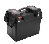 Saluaqui Caja de Batería de Respaldo del Motor Centro de Energía Accesorio Marino Portátil con Voltímetro para Automóvil RV Yate Diseño Compacto de Servicio de 12 V para Suministro de Energía de