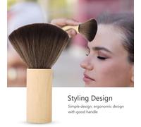 Saluaqui Cepillo de Barrido de Cabello de Limpieza de Peluquería con Fibra Ultra Suave y de Madera | Herramienta de Plato de Cuello para Peluquería y Peinado | Uso Profesional de Salón Hogar