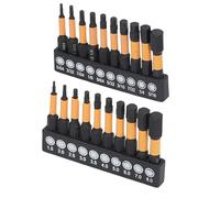 Saluaqui Conjunto de Bits Hexadecimal Versátil de 20 Piezas con Vástago Magnético de 1/4 de Pulgada | Acero de Aleación S2 para Taladro de Impacto y Destornillador | Incluye Tamaños Métricos e