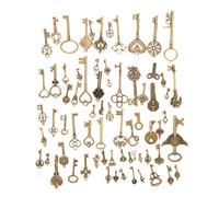 Saluaqui Conjunto de Decoración de Llaves de Bronce Vintage, 70 Uds., Colgantes Artesanales DIY para Joyería, Cuaderno, Accesorios de Ropa, Suministros Artesanales de Aleación Antigua