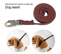 Saluaqui Correa de Correa de Entrenamiento de Perros de Cuero Duradero para Perros Medianos Grandes con Piezas Redondeadas Lisas y Cerradura de Metal Fuerte - 1.85m de Longitud para Fácil Control y