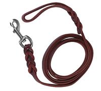 Saluaqui Correa de Plomo para Perros de Cuero Premium para Caminar y Entrenar 2.1m - Correa de Entrenamiento de Perro de Vaca Resistente con Diseño Trenzado y Cuerda de Seguridad para Todas Las