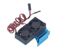 Saluaqui DC 5V RC Disipador de Calor Ventilador de Refrigeración Alto Conjunto para Slash 4 × 4 VXL /10 Control Remoto Coche Aleación de Aluminio (BLUE)