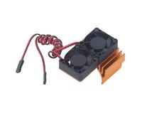 Saluaqui DC 5V RC Disipador de Calor Ventilador de Refrigeración Alto Conjunto para Slash 4 × 4 VXL /10 Control Remoto Coche Aleación de Aluminio (GOLD)