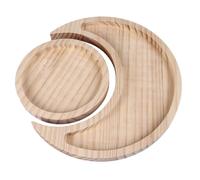 Saluaqui Elegante Soporte de Cristal Luna Diseño Redonda Bandeja de Madera para Exhibición y Organización | Bandeja de Organizador de Cristal de Pino Premium para Decoración del Hogar |