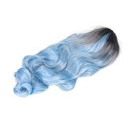 Saluaqui Gradiente Resistente Al Calor Azul Long Long Wavy Curly Wig para Cosplay y Desgaste diario: Peluca Sintética Ajustable para Halloween y Fiestas