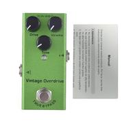 Saluaqui Guitar Guitar Vintage Overdrive Efectos de Pedal Control de Tono de Volumen Piesta DC 9V 6.35 Mm Interfaz de Salida de Entrada Guitarra Eléctrica Efector Vintage Vintage con