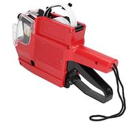 Saluaqui Gun de Precio con 2 Línea 10 Dígitos para un Fácil Etiquetado en la Oficina y el Comercio Minorista - Incluye la Rueda de Tinta y el Rollo - Material de ABS Rojo (rojo)