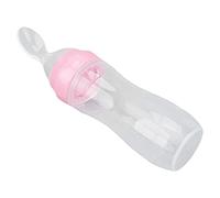 Saluaqui Innovador Alimentador de Alimentos con Botella de Silicona Suave, Alimentador Operación con una Mano Diseño Escala y Cuchara Suave para Pacientes Edad Avanzada, Azul (PINK)