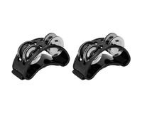 Saluaqui Instrumento de Percusión de la Pandereta con Cable de Nylon Ajustable | 2pcs Shaker de Pedal para Conciertos y Fiestas | Diseño de Plástico Azul y Resistente de ABS (BLACK)