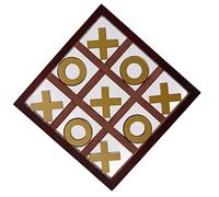Saluaqui Juego de Mesa de Madera Clásica de XO para Diversión Familiar - Juego de Pino Interactivo XO Toe y Decoración de la Mesa de café - de Rompecabezas para Niños y Adultos