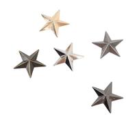 Saluaqui Juego de Remaches de Aleación de Estrella, 20 Juegos, Tachuelas de Estrella de 5 Puntas para Decoraciones de Artesanía en Cuero, Aleación de Zinc de 31 Mm para Accesorios, Oro, Plata,