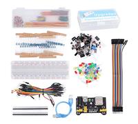 Saluaqui Kit Completo de Componentes Electrónicos Surtido Divertido Inicial con Placa de Pruebas de 830 Puntos de Conexión para R3 Compatible con STM32 y