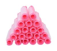 Saluaqui Kit de Herramientas de Peinado de Varillas de Permanentes con 20 Piezas de Cabello Rosado para Rizos Suaves y Suaves: sin Calor, Clamp/Holder Fácil, Plástico y Material de Resina No Dañino