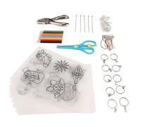 Saluaqui Kit de Hojas Termocontraíbles, 11 Piezas de Películas Artísticas Encogibles Semitransparentes con 8 Lápices de Colores, Llaveros y Accesorios para Manualidades de Bricolaje para Niños y
