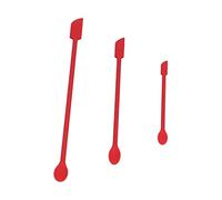 Saluaqui Mini Silicone Spatula Set: Pequeñas Espátulas Rojas de Doble Cara para Maquillaje, Mermelada, Pastel, Crema - Flexible y sin BPA para Hornear y Botellas para el Hogar - 3 Paquete (rojo)