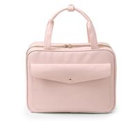 Saluaqui Neceser Colgante de Piel Sintética, Organizador de Maquillaje de Viaje con Múltiples Bolsillos y Bandas Elásticas para Mujeres y Hombres, Ideal para Viajes, Gimnasio ca (Rosácea)