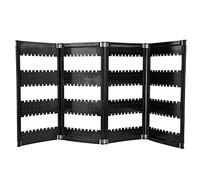Saluaqui Organizador Plegable del Soporte de la Exhibición de Aretes de 4 Paneles: Soporte de Joyería Transparente para Aretes, Pulseras y Collares con Portabilidad del Tamaño de un Libro (Black)