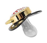 Saluaqui Pacificador de bebé de Silicona Bling Ultra Ligero para Recién Nacidos de 6 a 18 Meses, Diseñado Ergonómicamente, sin BPA, Seguro y Suave, Dorado y Material de Silicona (#2)