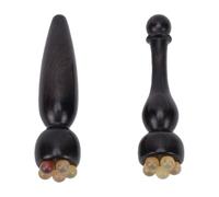 Saluaqui Palo Masajeador Facial de Madera Hecho a Mano con Base de Rodillo de Jade, Herramienta de Belleza de Pulido Suave para Mejorar la Circulación y Esculpir Suavemente