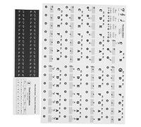 Saluaqui Pegatinas de Pegatinas de Piano Autoadhesivas Notación Colorida Paster para Teclas de órganos Electrónicos con Material Transparente de PVC y Grandes Letras Transparentes, Ajuste Universal