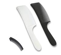 Saluaqui Peine de Cortapelos Curvo de Salón Profesional para Corte de Cabello con Parte Superior Plana, Herramienta de Peinado, Ideal para Barberos y Peluqueros para Lograr Peinados y Bordes (BLACK)