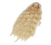 Saluaqui Peluca de Mujeres Rubias Claras con Estilo Ondulado Largo y Rizado - Toupee de Cabello Mo para Uso Diario y Uso Fiestas - Fit Cómodo Ajustable (Luz de oro)
