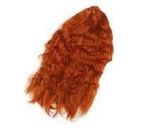 Saluaqui Peluca de Mujeres Rubias Claras con Estilo Ondulado Largo y Rizado - Toupee de Cabello Mo para Uso Diario y Uso Fiestas - Fit Cómodo Ajustable (naranja sucia)