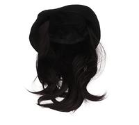 Saluaqui Peluca de Sombrero para Mujeres con Extensiones de Cabello Desmontables - Se Mate y Marrón Resistente Al Calor para Comodidad Elegante