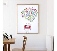Saluaqui Pintura de Lona de Huellas Digitales de Boda de Bricolaje - Diseño de Autos de Novios para Novios para Decoración de Boda única - Libro de Visitas de Firma para Fiestas y Eventos (HK156)