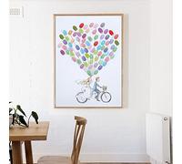 Saluaqui Pintura de Lona de Huellas Digitales de Boda de Bricolaje - Diseño de Autos de Novios para Novios para Decoración de Boda única - Libro de Visitas de Firma para Fiestas y Eventos (HK181)