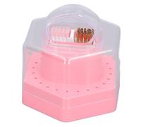 Saluaqui Portes de 24 Hoyos de 24 Hoyos de Taladro de Uñas 2-en-1 con Cubierta a Prueba de Polvo y Cepillo de limpieza: Almacenamiento Multifuncional para Cabezas de Perforación de Arte de Uñas,