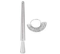 Saluaqui Probador de anillos de acero inoxidable con escala UK precisa, mandril metálico para medir tamaño de dedo, ideal para joyería artesanal, alianzas y anillos de graduación en México