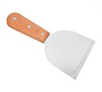 Saluaqui Raspador de Pizza Espátula de Acero Inoxidable Wo Raspador de Parrilla para Barbacoa de Acero Inoxidable, Aleta para Panqueques, de Madera para Asar, Freír y Cocinar para Hamburguesas y