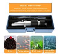 Saluaqui Refractómetro Preciso de Salinidad del Acuario 0-10% con Temperatura ATC y Cuerpo de Aluminio Duradero para Mediciones de Salinidad del Agua de Mar y Ajuste de Enfoque Fácil