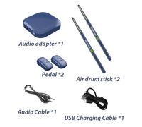 Saluaqui Set de Batería de Aire Eléctrico Profesional con Algoritmo de Detección Avanzada, Conectividad Versátil y Duración de la Batería Larga para Principiantes y Bateristas Profesionales (Azul