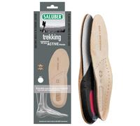 Saluber Plantillas Active 406, Plantillas Zapatos Premium: Poron+ para absorción de golpes, Carbón Activo para Frescura, Cuero Real para Comodidad Natural (40)