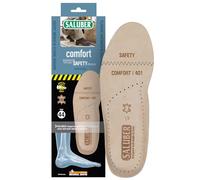 Saluber T401 - Plantillas para zapatos de seguridad de cuero natural auténtico y membrana elimina olores, suela de trabajo con costura antiestática (40)