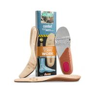 Saluber T401 - Plantillas para zapatos de seguridad de cuero natural auténtico y membrana elimina olores, suela de trabajo con costura antiestática (45)