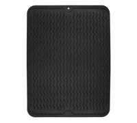 Salubohum Alfombrilla Escurreplatos, tapete escurrimiento para vajilla, tapete de fregadero adecuado para platos y cuencos, tapete de absorción de agua con fibras súper finas (40x30) (negro)