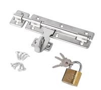 Salubohum Pestillo de Perno, 162 mm (8 Pulgadas) Pestillo Puerta Corredera de Acero Inoxidable, con Cerradura y Llave, Adecuado para Muebles, Armarios, Cajones, Buzón, Casillero (Plata)