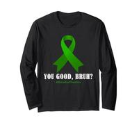 Salud Mental Check In You Good Bruh Green Ribbon Humor Manga Larga